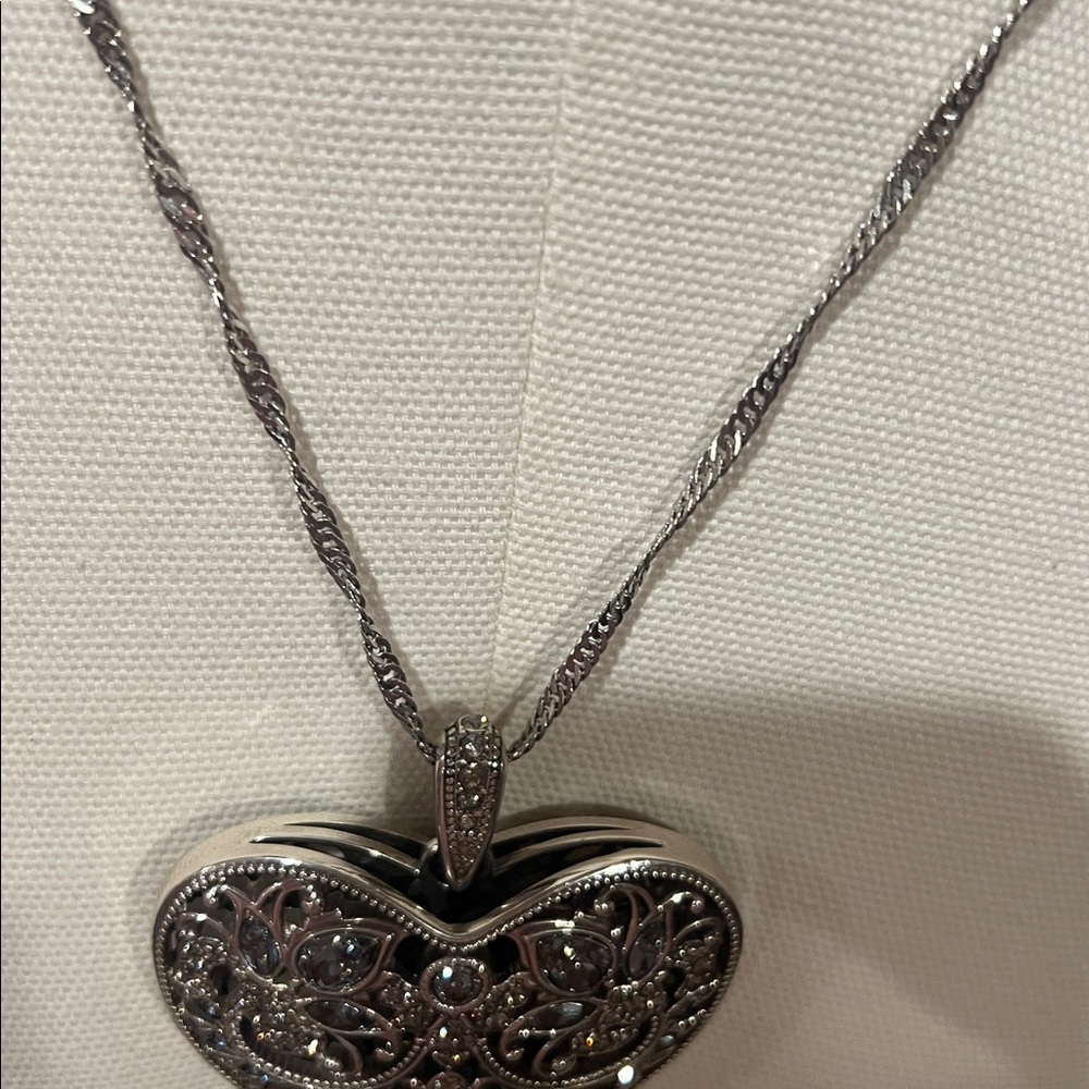 Brighton Silver Heart Pendant Necklace with Intricate Design - Picture 4 of 4